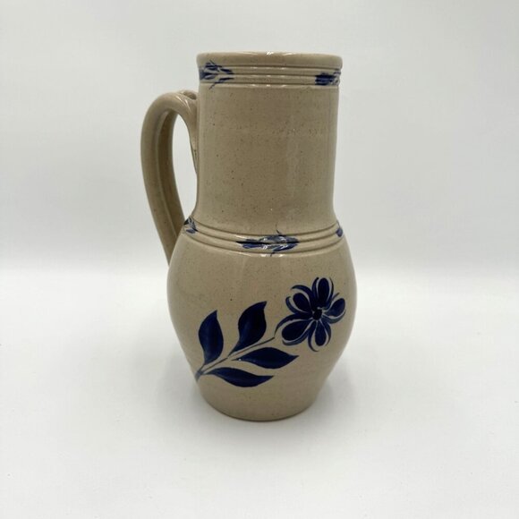 Vintage Williamsburg Pottery BIRD HOUSE Cobalt Blue Salt Glazed Bottle Shape - Picture 1 of 12